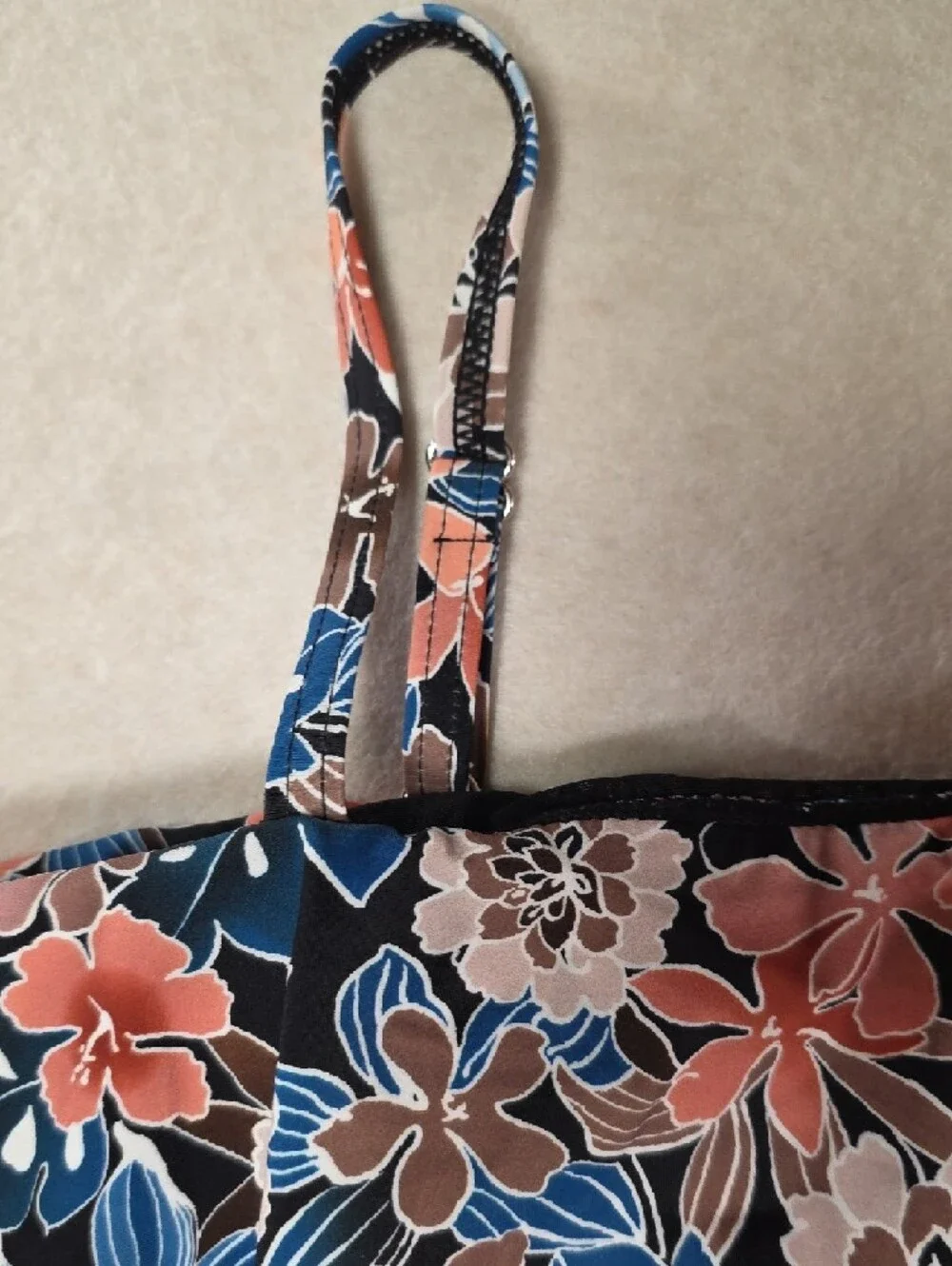 Fit 4 ur HIPS Floral Swim Suit Shorts Romper Blue, Coral, Brown Tropical - Picture 8 of 16